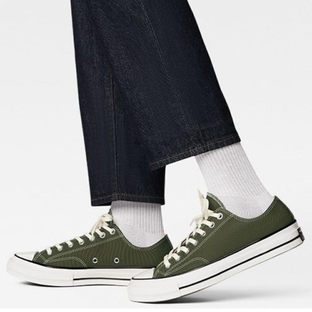 Converse Platform sneaker Low Women Sneakers Khaki and gold Leather Casual W8.5
